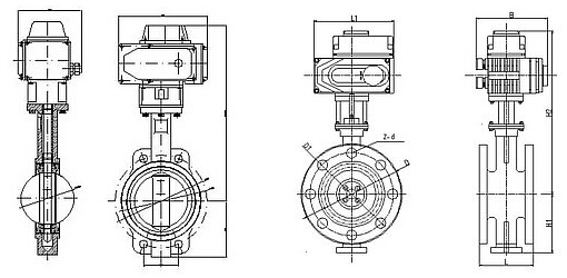 電動(dòng)開關(guān)蝶閥對(duì)夾式結(jié)構(gòu)