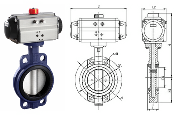 氣動(dòng)中線(xiàn)蝶閥結(jié)構(gòu)圖