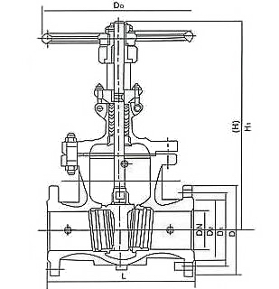 BZ41H夾套保溫閘閥外形結(jié)構(gòu)圖 BZ41H夾套保溫閘閥,保溫法蘭閘閥